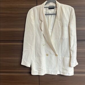 White linen Giorgio Sant Angelo jacket Vintage size 10.